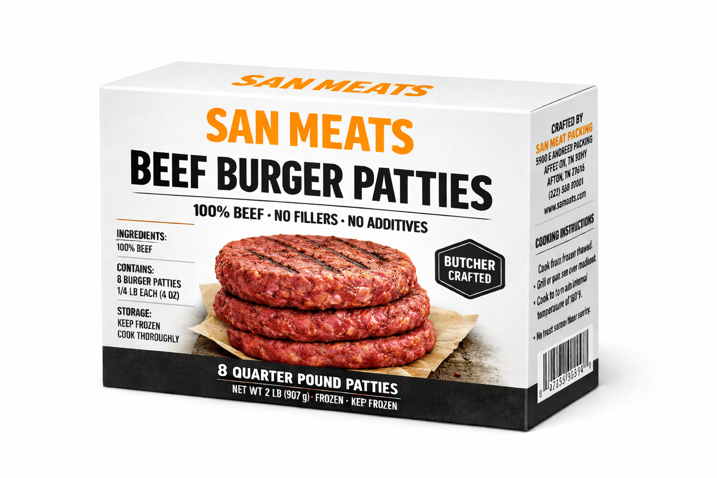 Beef Burger Patties 8oz 4count