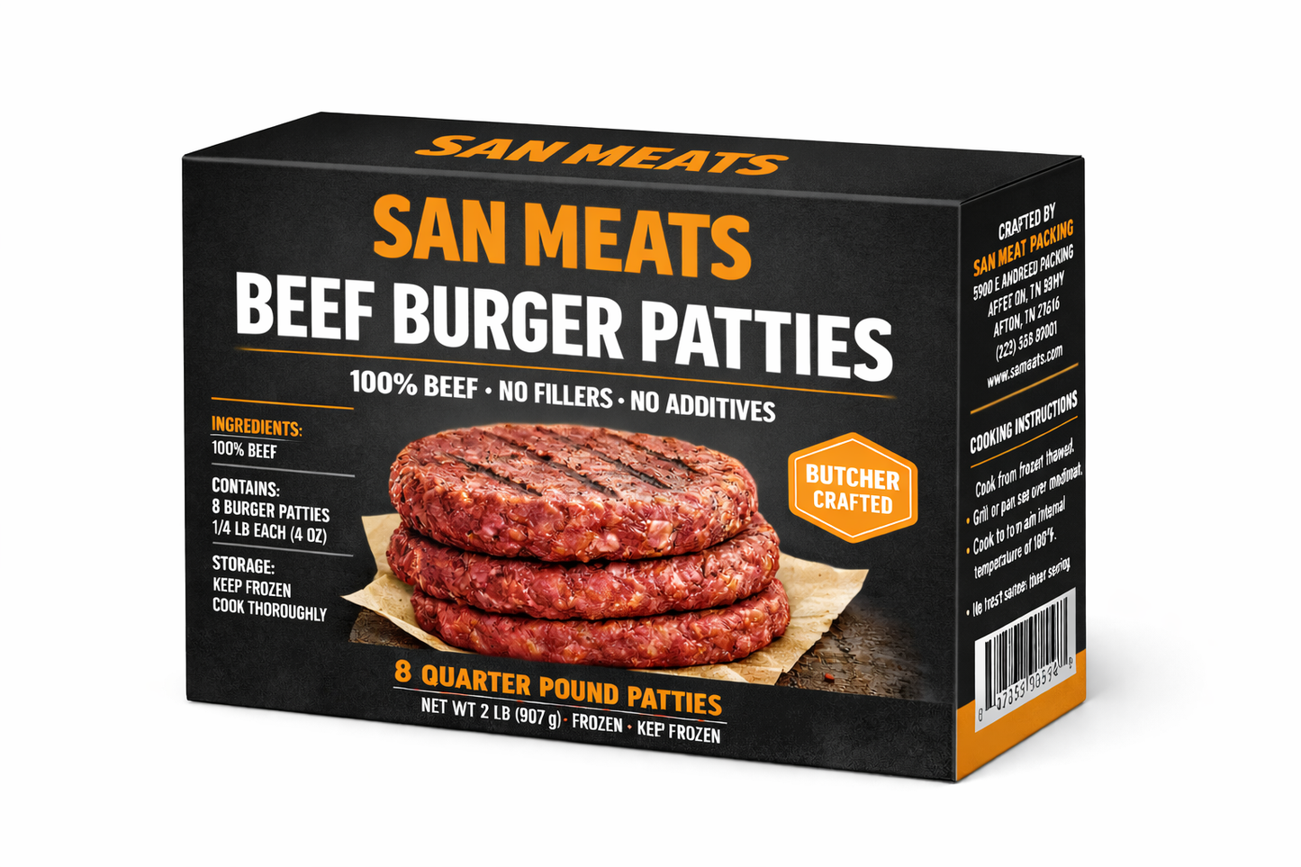 Beef Burger Patties 4oz 6 count
